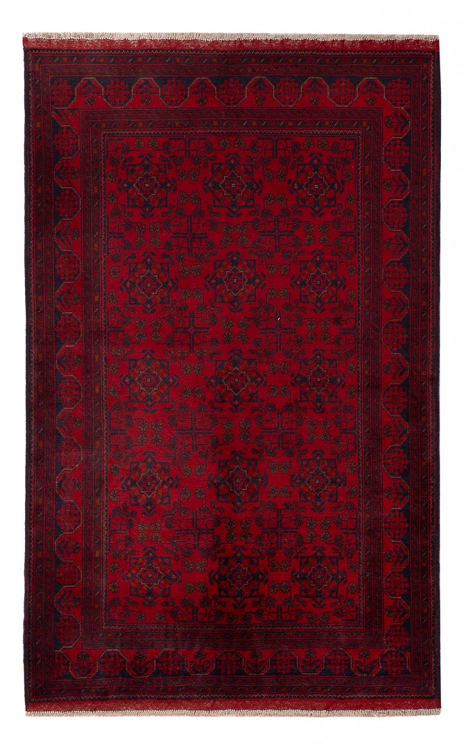 Afghan Teppich - Kunduz - 195 x 123 cm - dunkelrot
