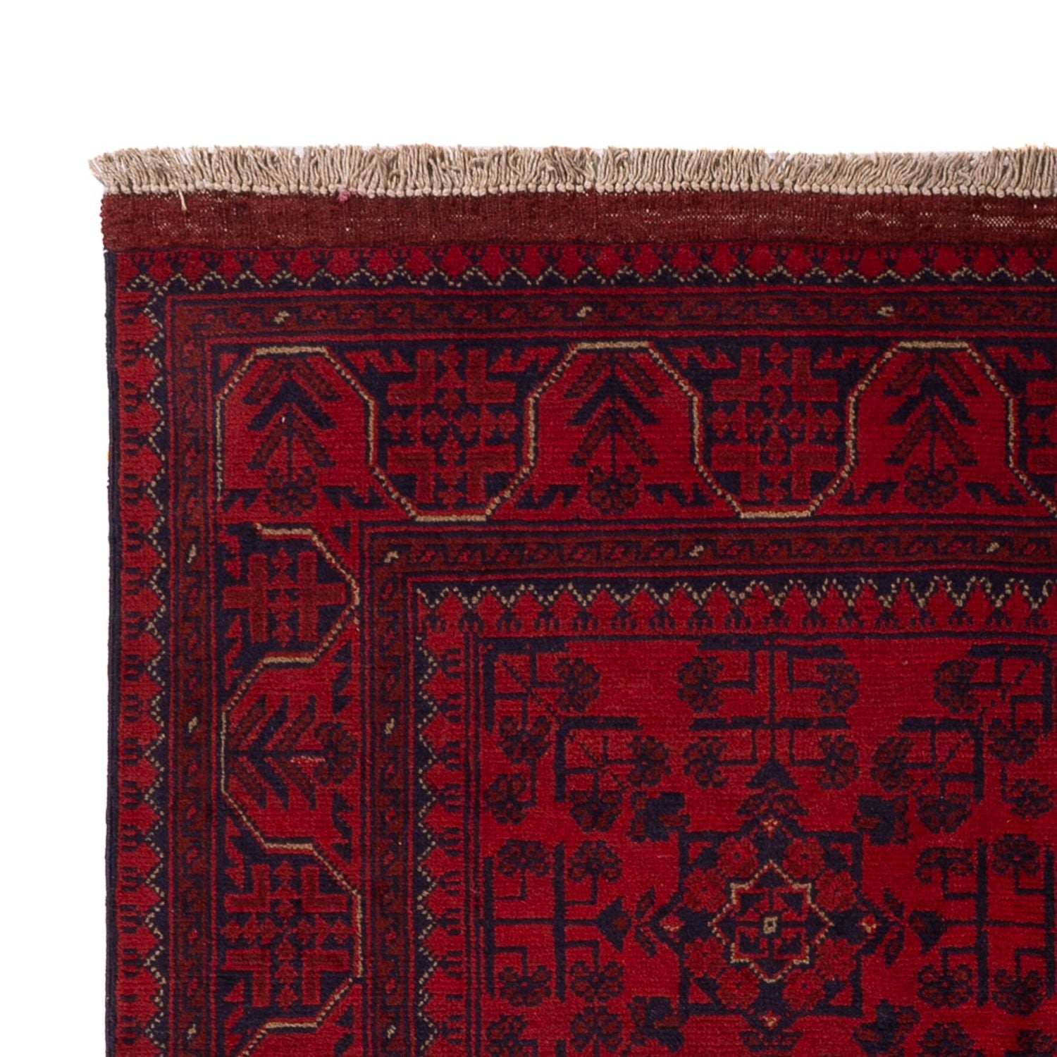 Afghan Teppich - Kunduz - 193 x 124 cm - dunkelrot