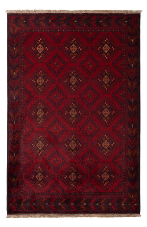 Afghan Teppich - Kunduz - 195 x 125 cm - dunkelrot