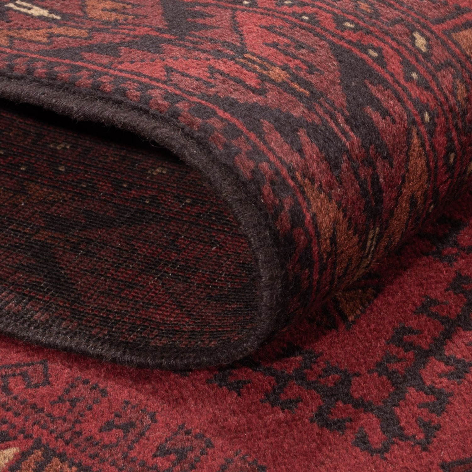 Afghan Teppich - Kunduz - 195 x 125 cm - dunkelrot