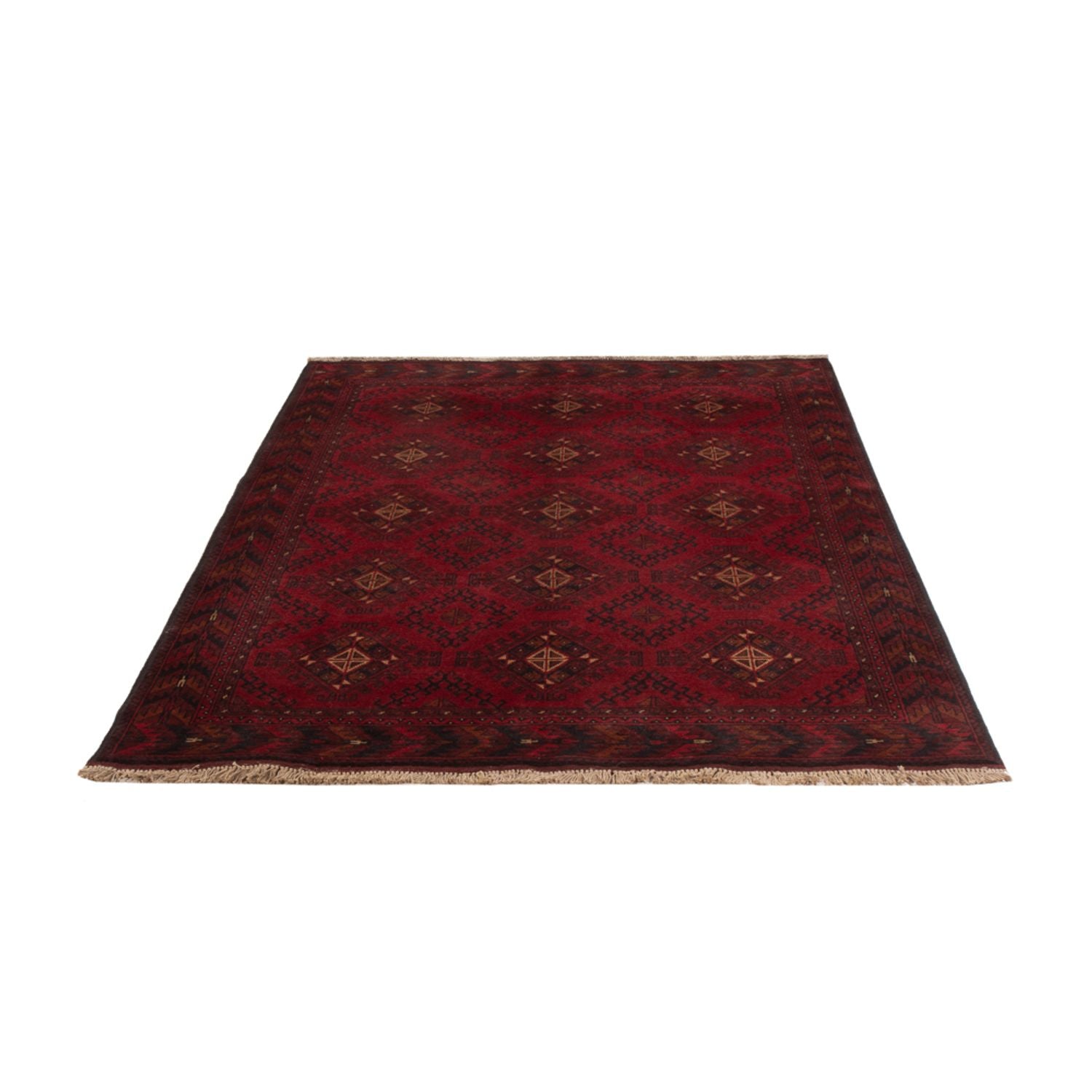 Afghan Teppich - Kunduz - 195 x 125 cm - dunkelrot