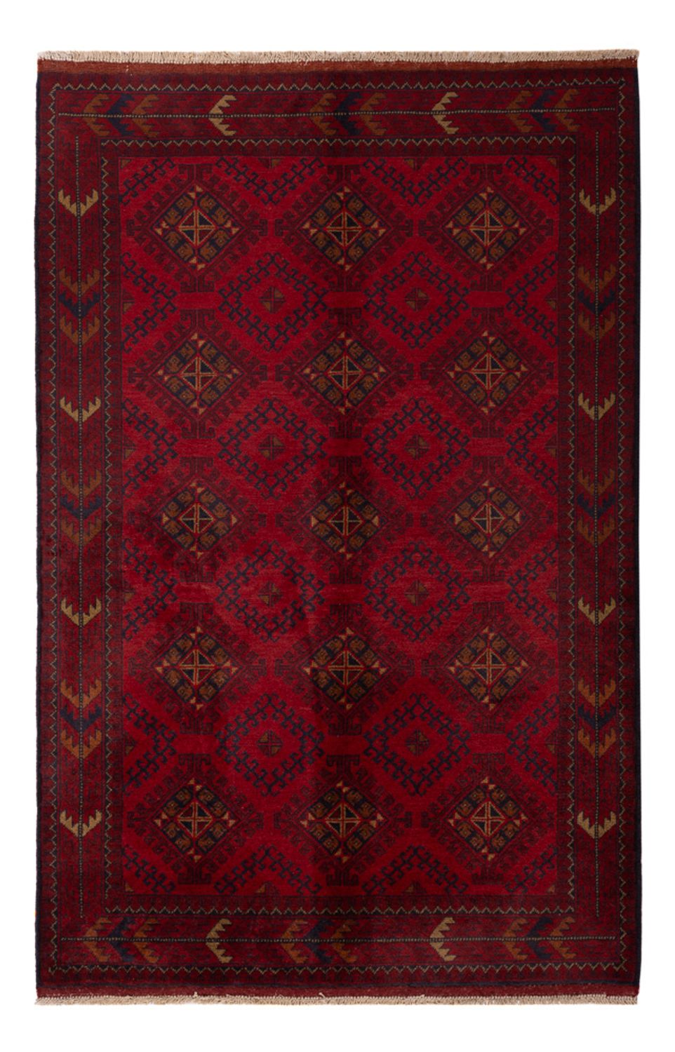 Afghan Teppich - Kunduz - 196 x 125 cm - dunkelrot