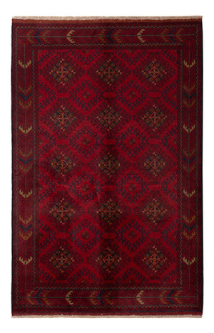 Afghan Teppich - Kunduz - 196 x 125 cm - dunkelrot