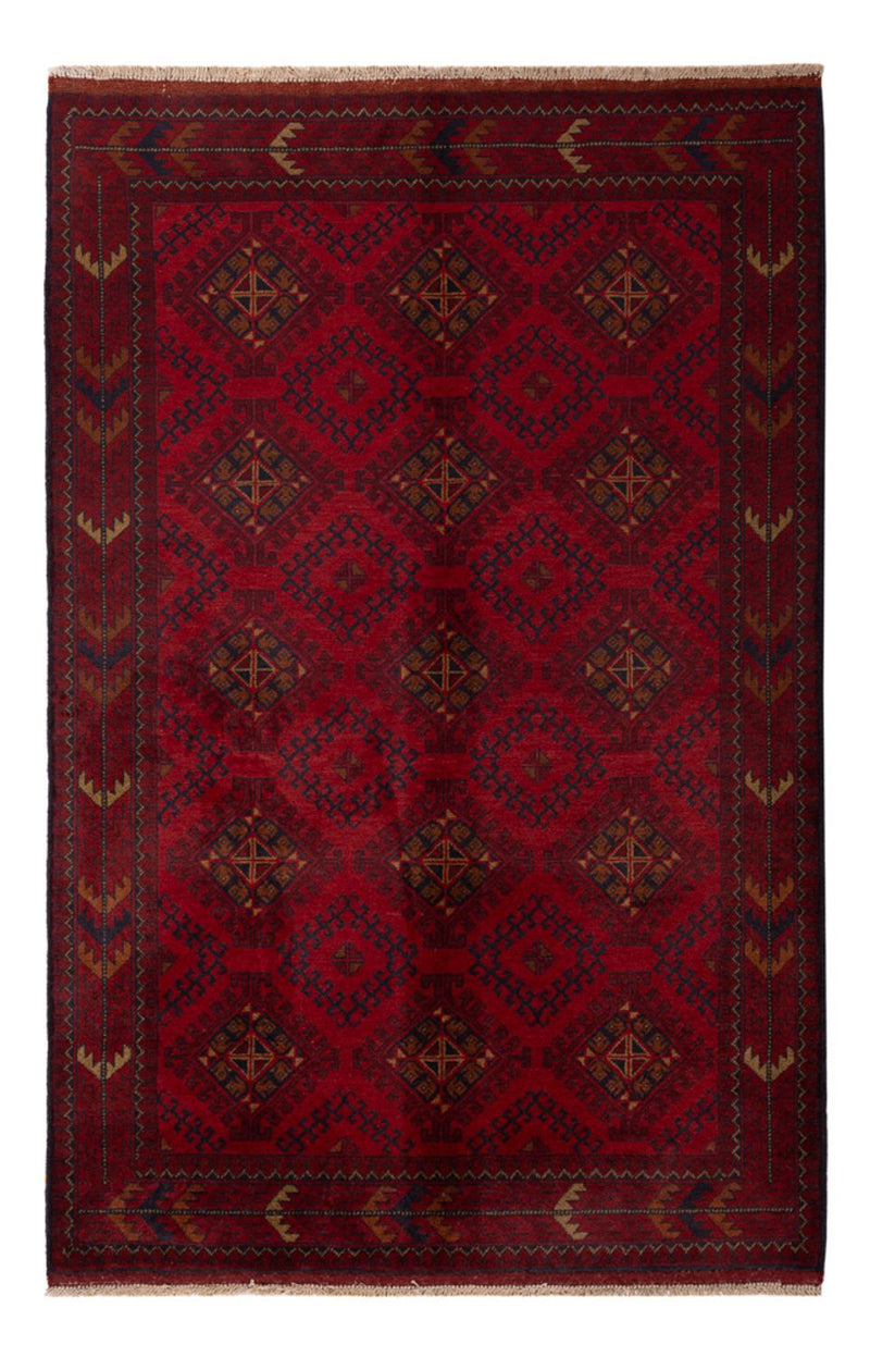 Afghan Teppich - Kunduz - 196 x 125 cm - dunkelrot
