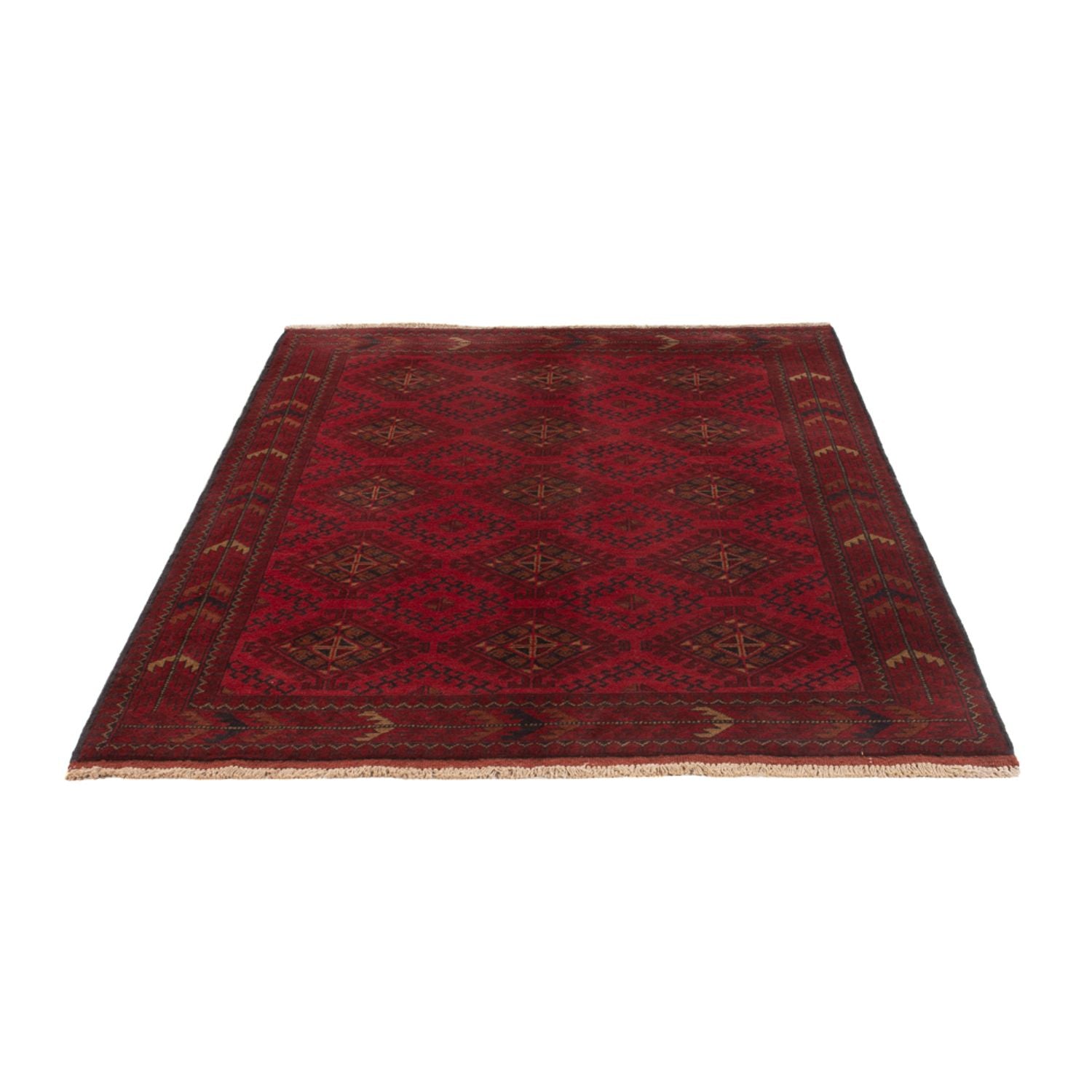 Afghan Teppich - Kunduz - 196 x 125 cm - dunkelrot