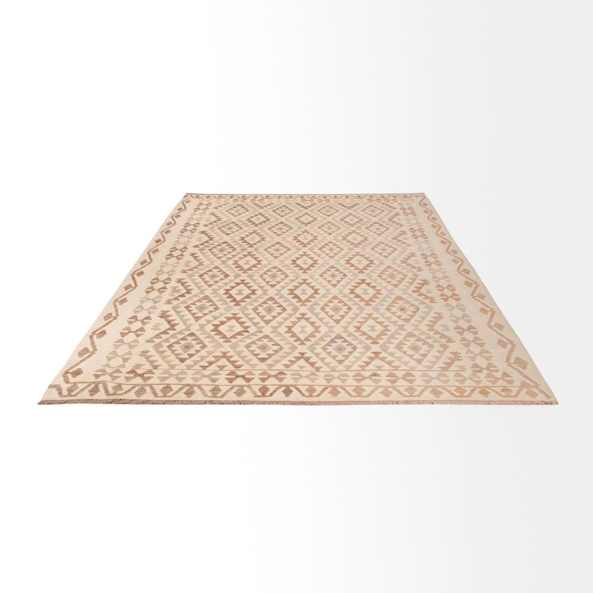 Kelim Teppich - Splash - 289 x 201 cm - hellgrau