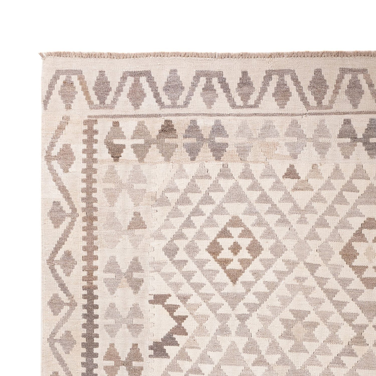 Kelim Teppich - Splash - 286 x 202 cm - hellgrau