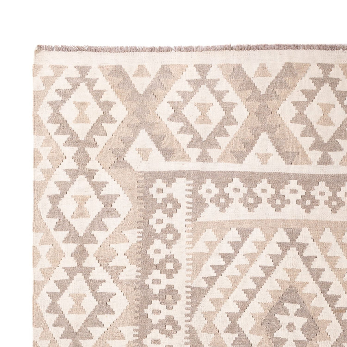 Kelim Teppich - Splash - 281 x 200 cm - hellgrau