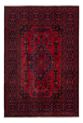 Afghan Teppich - Kunduz - 197 x 127 cm - dunkelrot