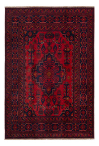 Afghan Teppich - Kunduz - 197 x 127 cm - dunkelrot