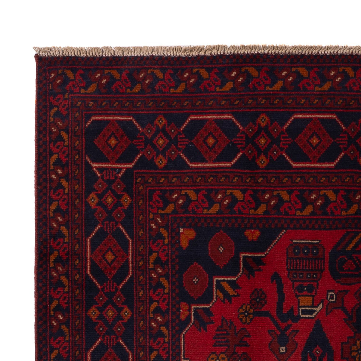 Afghan Teppich - Kunduz - 197 x 127 cm - dunkelrot