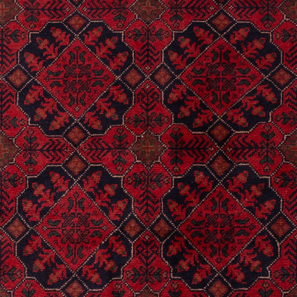 Afghan Teppich - Kunduz - 198 x 125 cm - dunkelrot