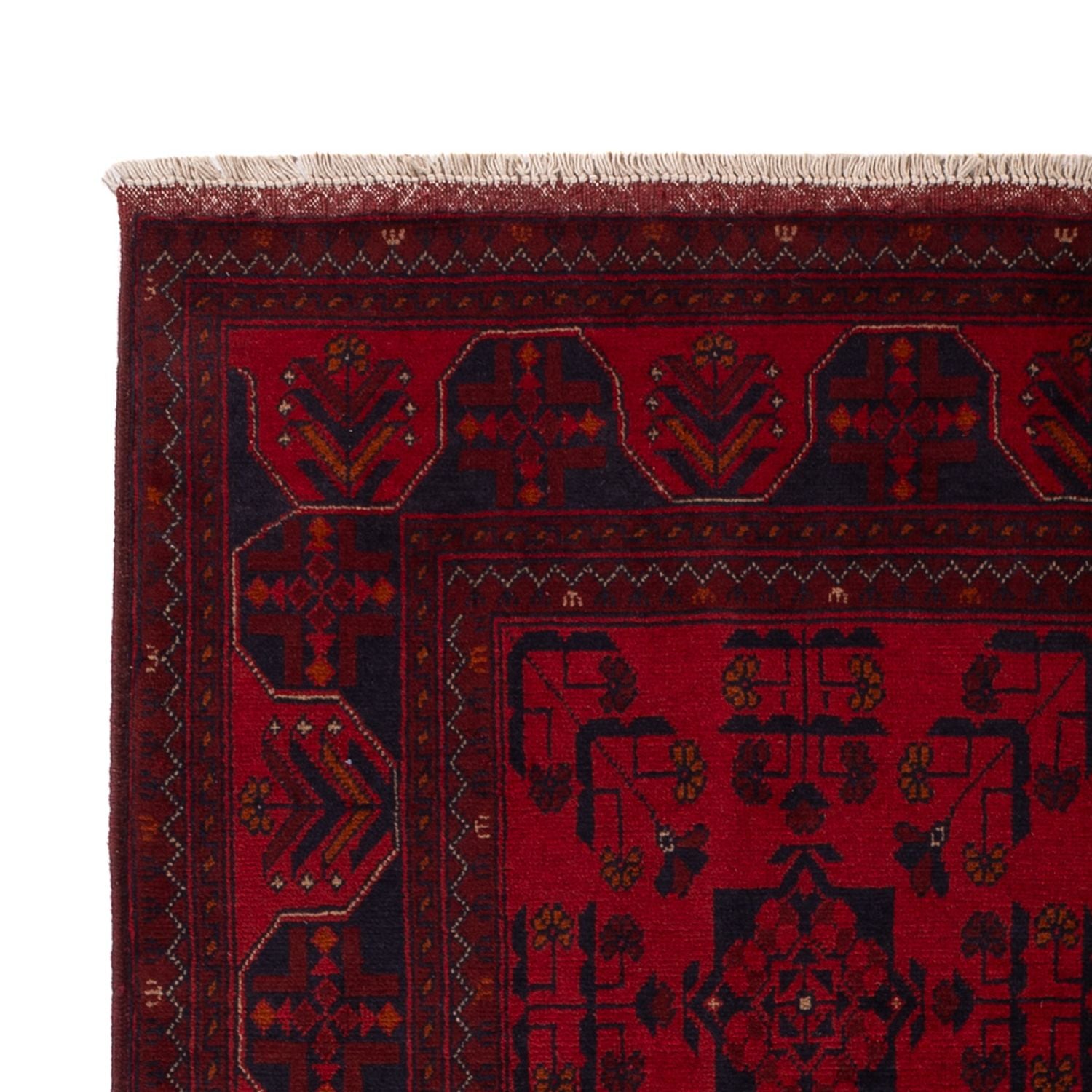 Afghan Teppich - Kunduz - 195 x 125 cm - dunkelrot