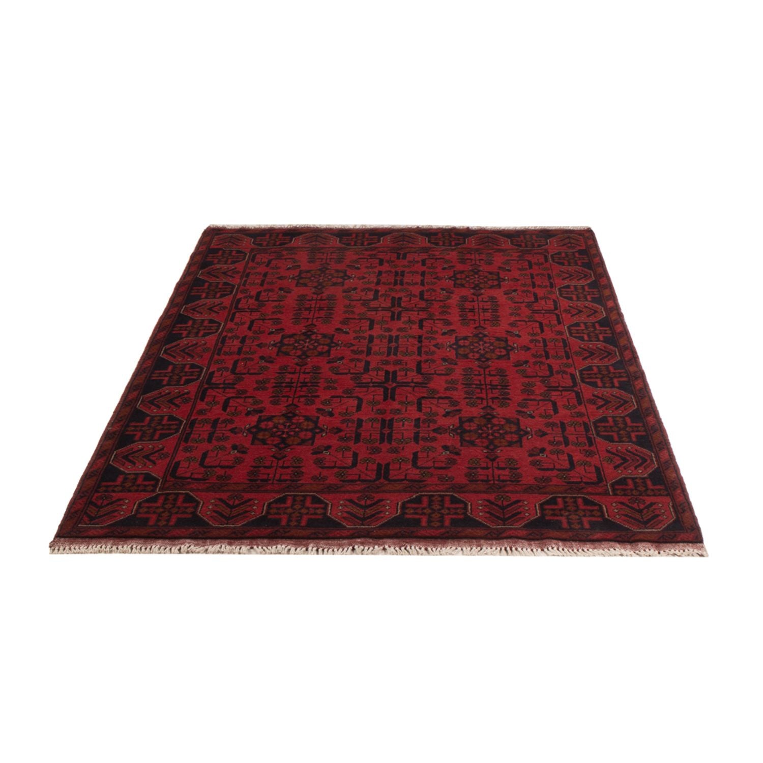 Afghan Teppich - Kunduz - 196 x 130 cm - dunkelrot