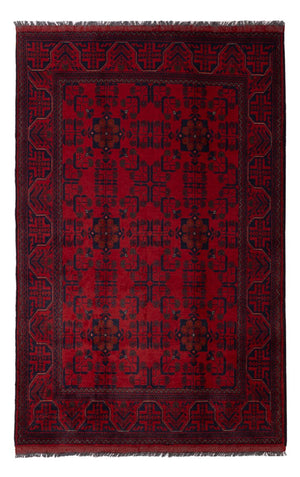 Afghan Teppich - Kunduz - 197 x 125 cm - dunkelrot