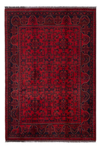 Afghan Teppich - Kunduz - 195 x 128 cm - dunkelrot