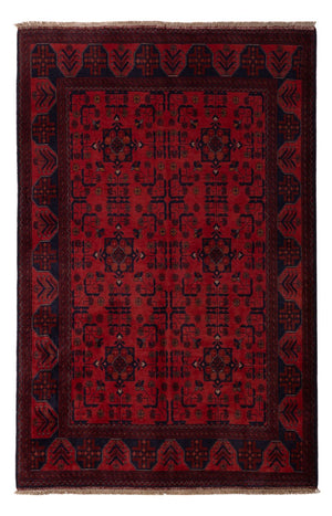 Afghan Teppich - Kunduz - 193 x 127 cm - dunkelrot
