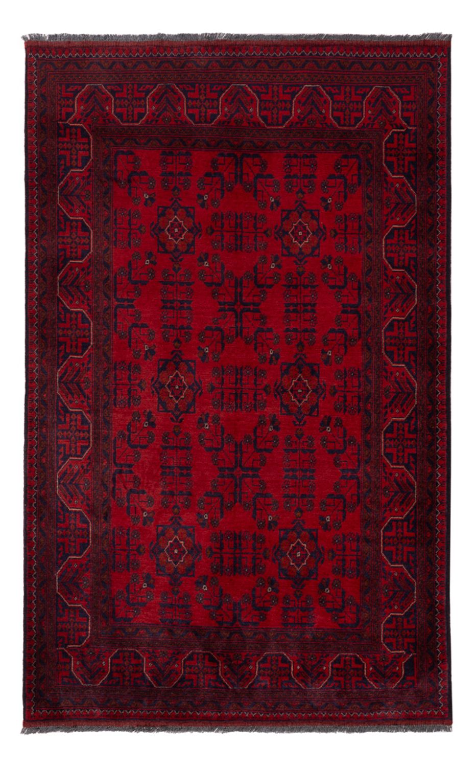 Afghan Teppich - Kunduz - 195 x 121 cm - dunkelrot