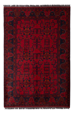 Afghan Teppich - Kunduz - 189 x 129 cm - dunkelrot