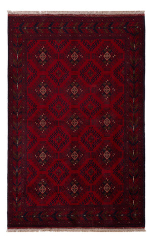 Afghan Teppich - Kunduz - 196 x 129 cm - dunkelrot