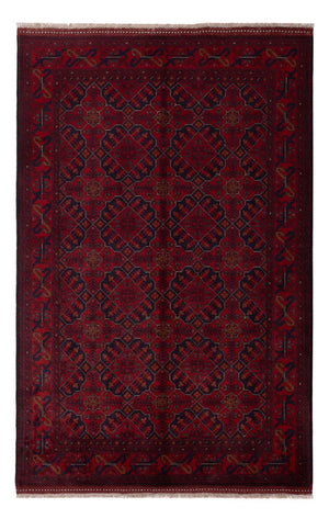 Afghan Teppich - Kunduz - 196 x 123 cm - dunkelrot