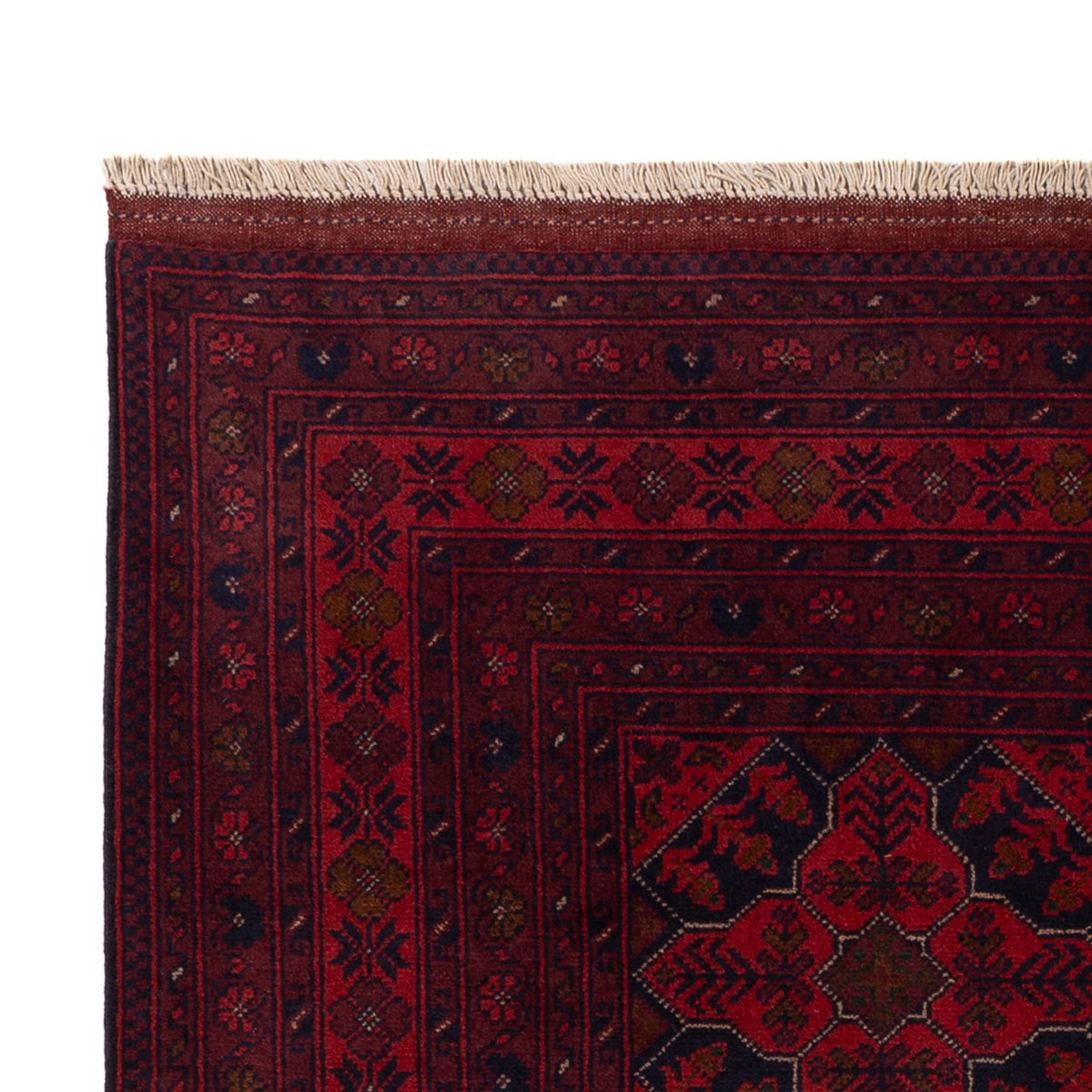 Afghan Teppich - Kunduz - 193 x 125 cm - dunkelrot