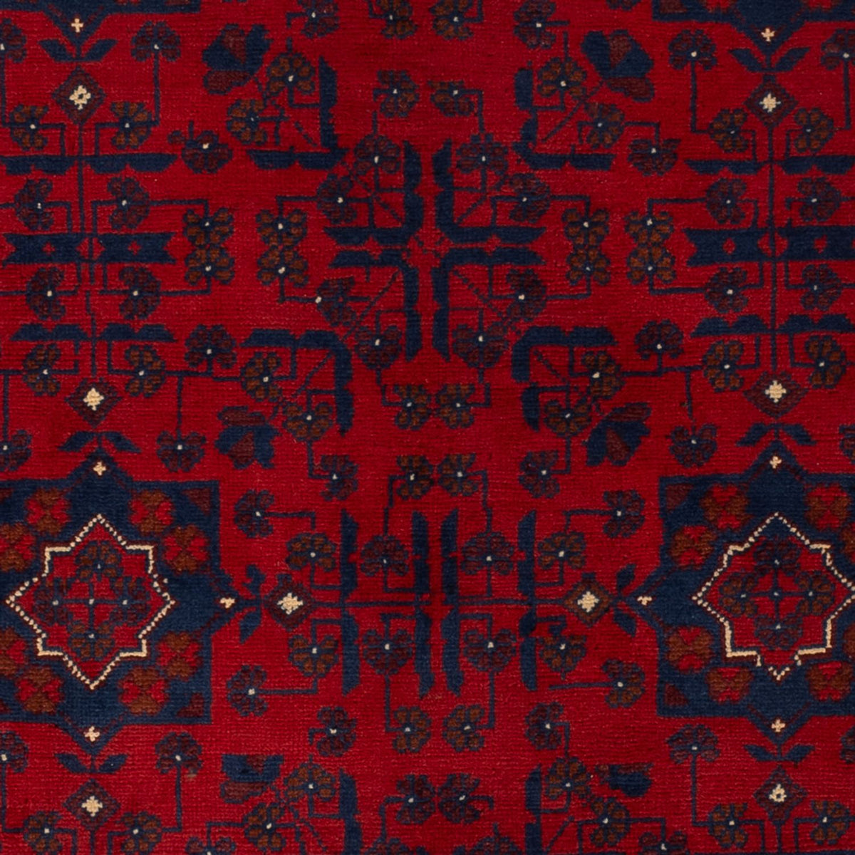 Afghan Teppich - Kunduz - 194 x 126 cm - dunkelrot