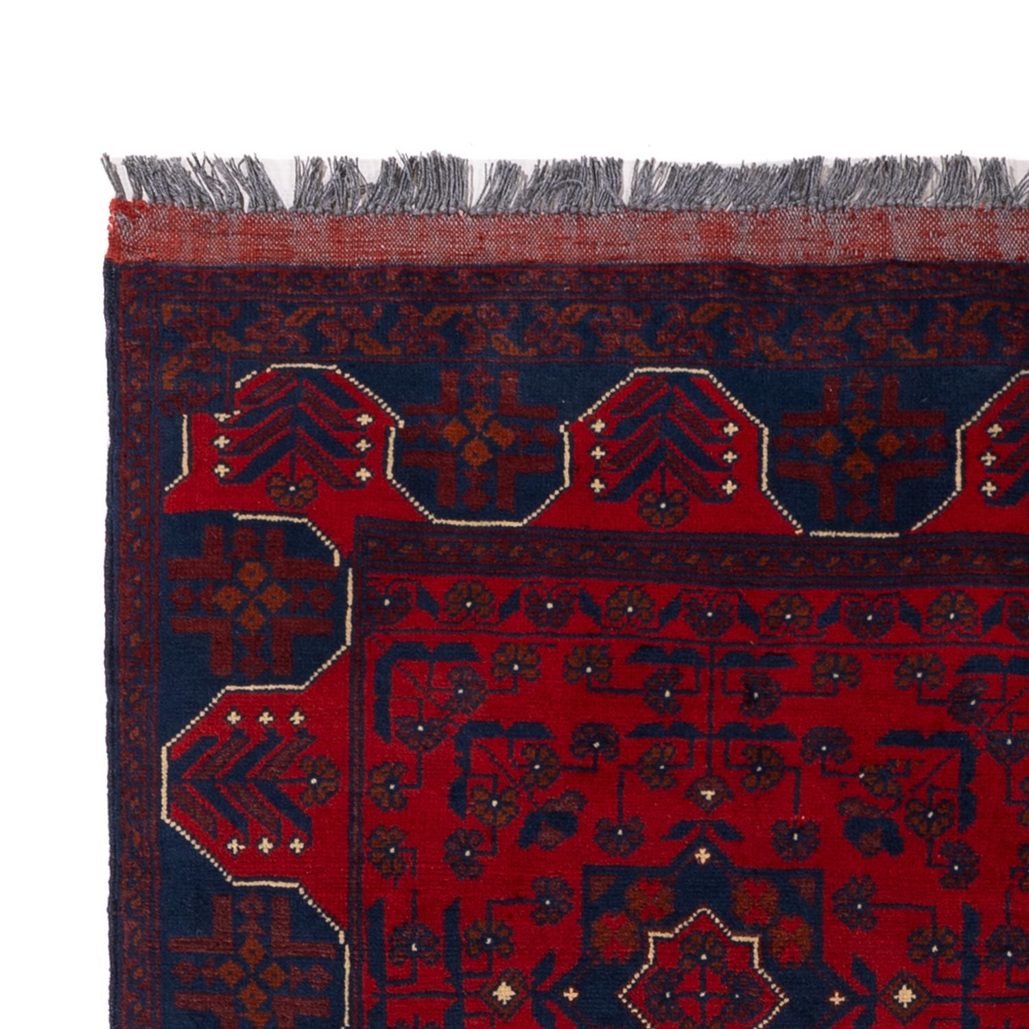Afghan Teppich - Kunduz - 194 x 126 cm - dunkelrot
