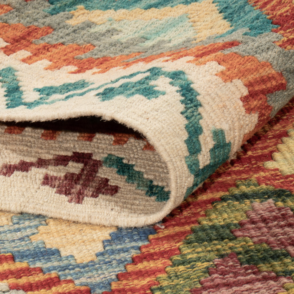 Kelim Teppich - Splash - 197 x 158 cm - bunt