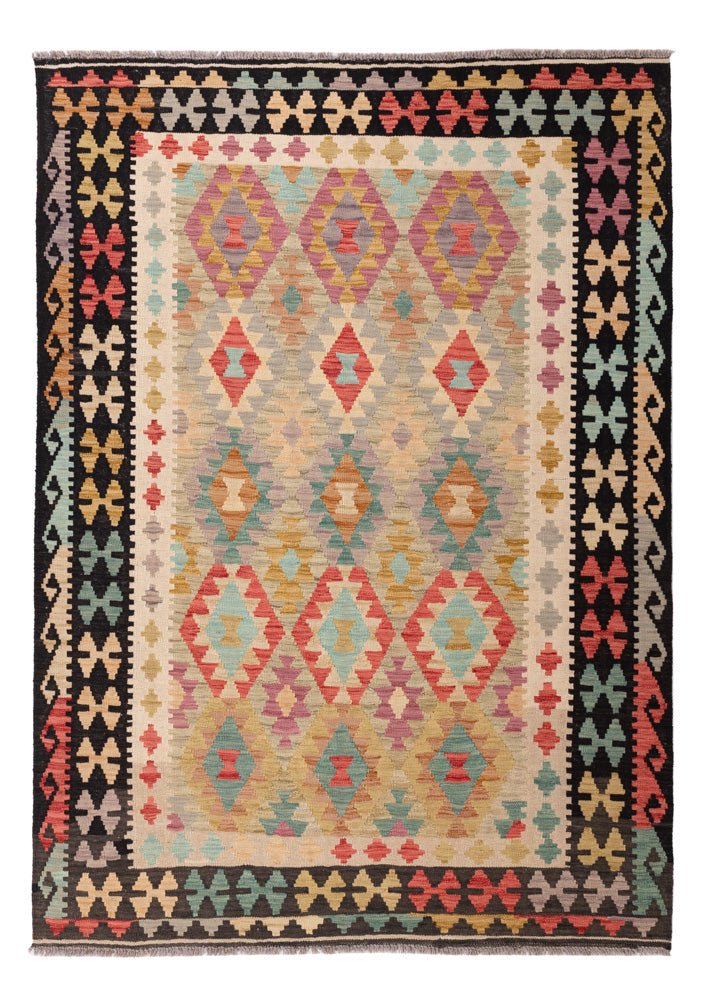 Kelim Teppich - Splash - 209 x 148 cm - bunt