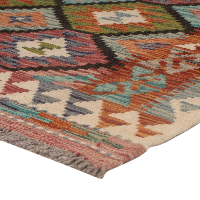 Kelim Teppich - Splash quadratisch  - 104 x 97 cm - mehrfarbig