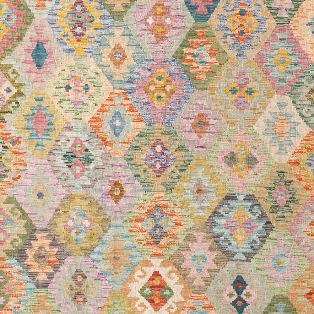 Kelim Teppich - Splash - 375 x 303 cm - bunt