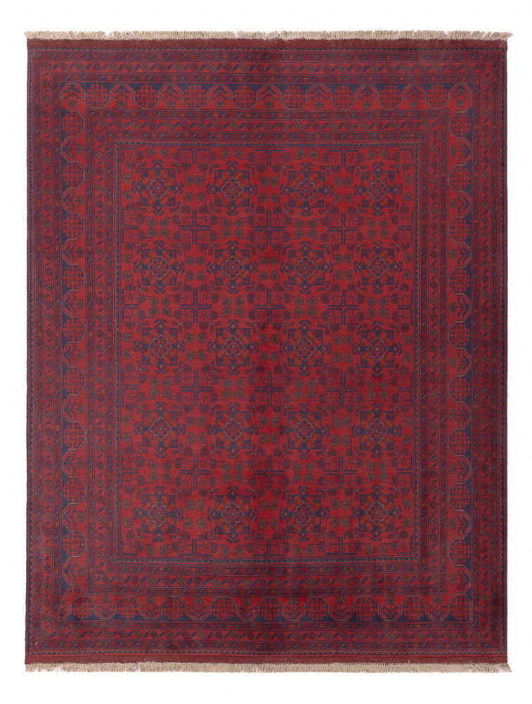 Afghan Teppich - Kunduz - 231 x 176 cm - rot