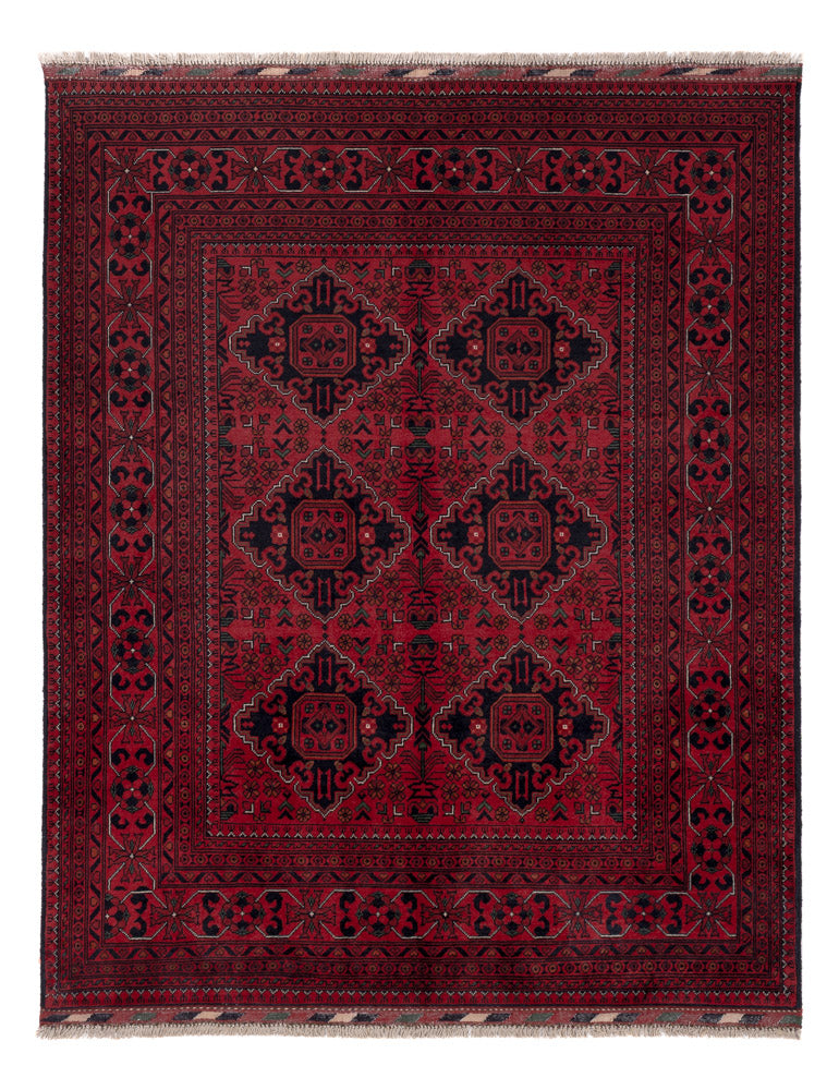 Afghan Teppich - Kunduz - Royal - 189 x 154 cm - rot