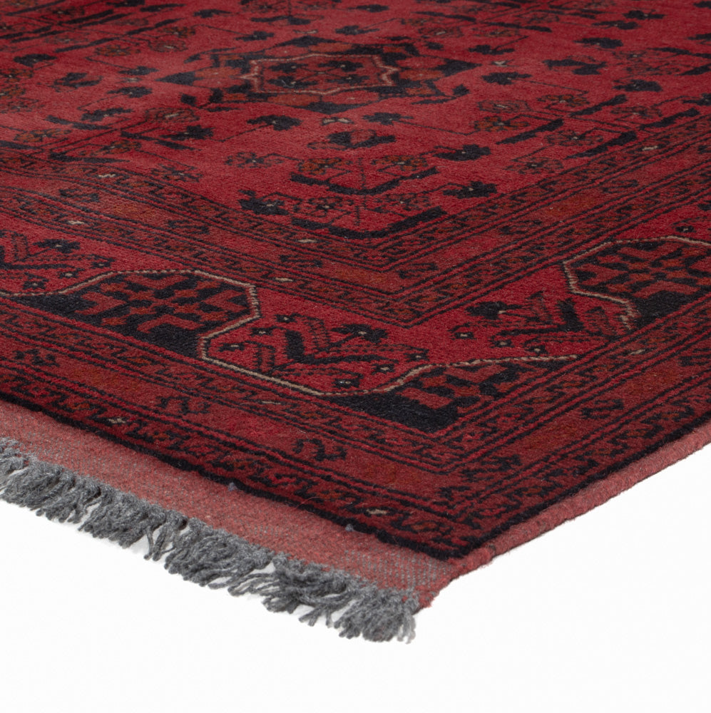 Afghan Teppich - Kunduz - 198 x 153 cm - rot