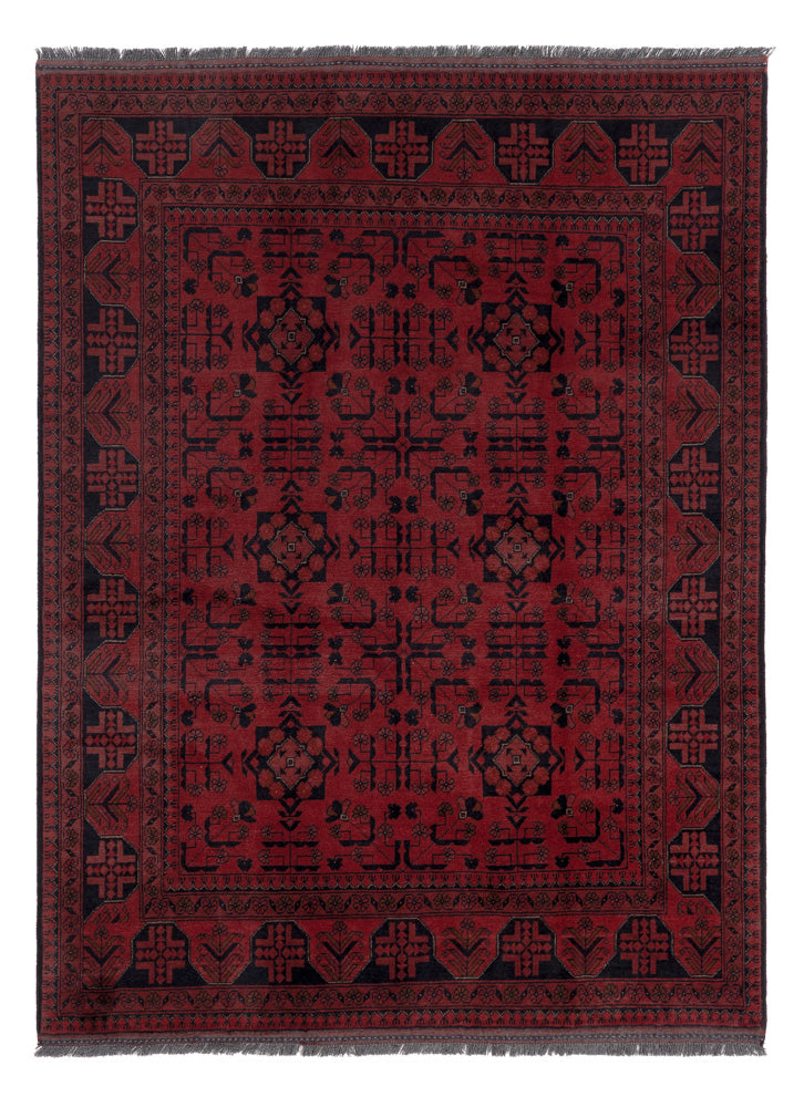 Afghan Teppich - Kunduz - 194 x 148 cm - rot