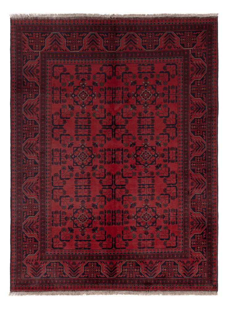 Afghan Teppich - Kunduz - 198 x 150 cm - rot