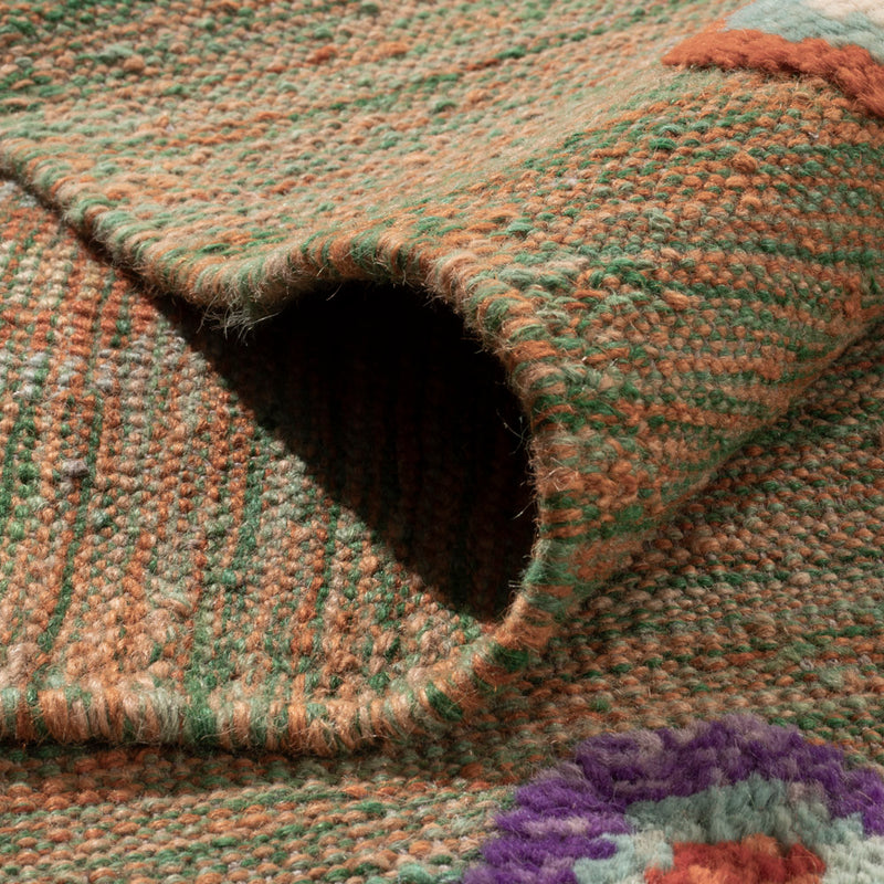 Kelim Teppich - Splash - 303 x 258 cm - grün