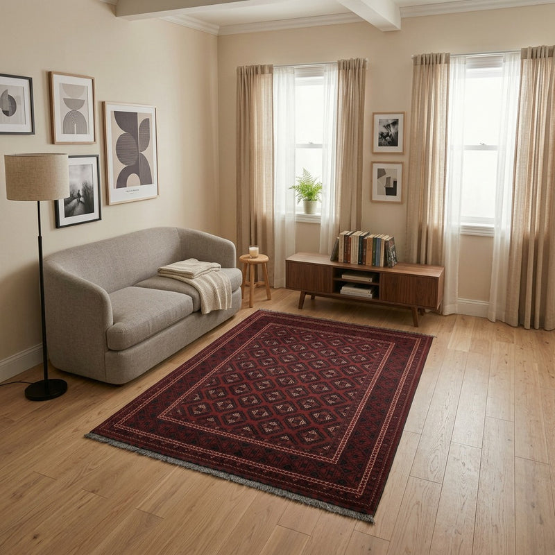 Afghan Teppich 195x147cm - Orientteppich