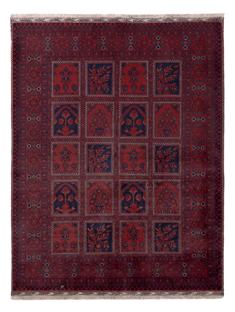 Afghan Teppich - Kunduz - 201 x 152 cm - rot