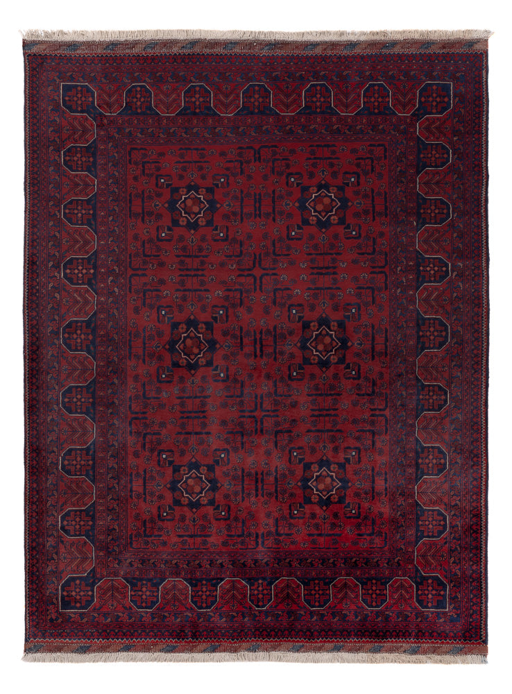 Afghan Teppich - Kunduz - 196 x 154 cm - rot