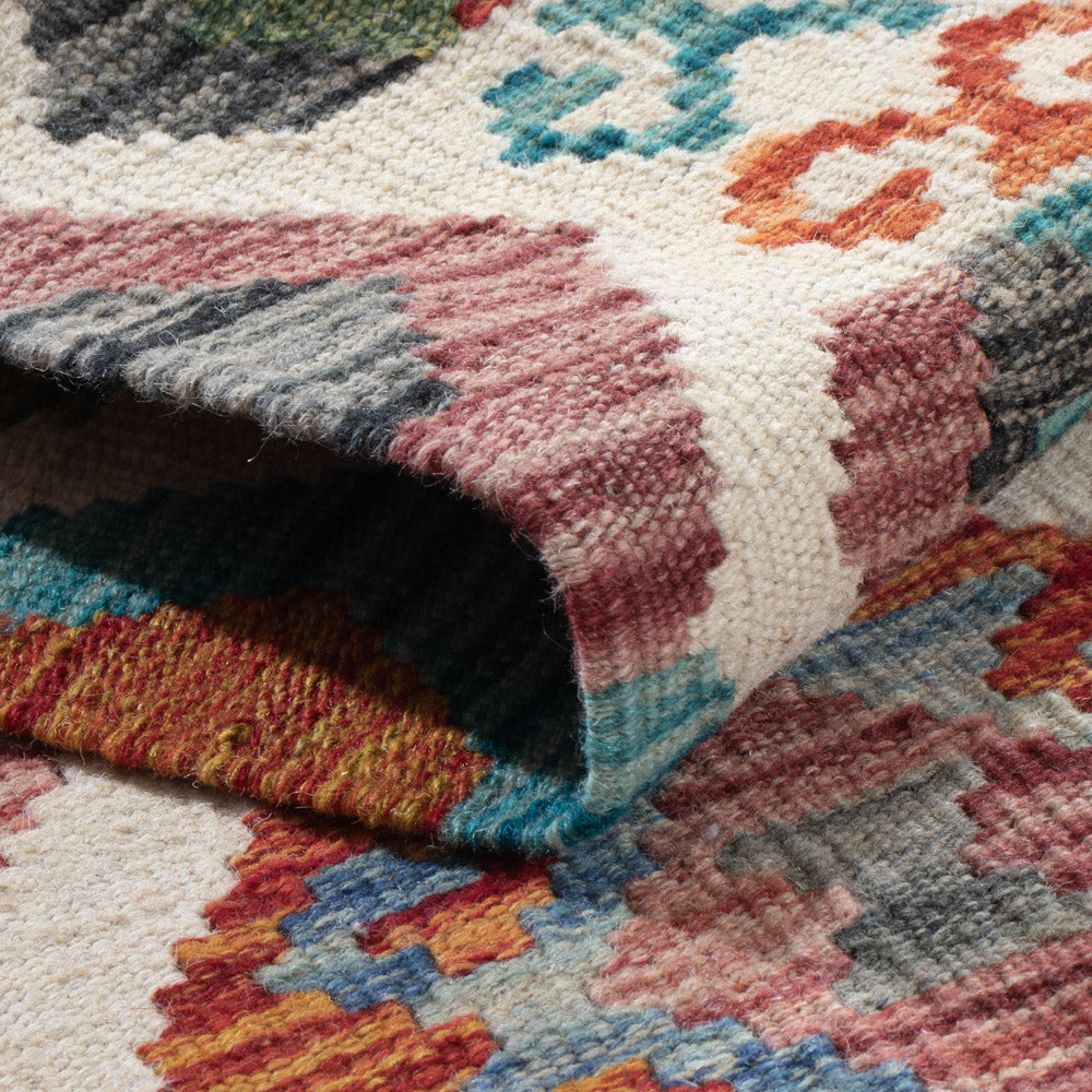 Läufer Kelim - Splash - 197 x 64 cm - mehrfarbig