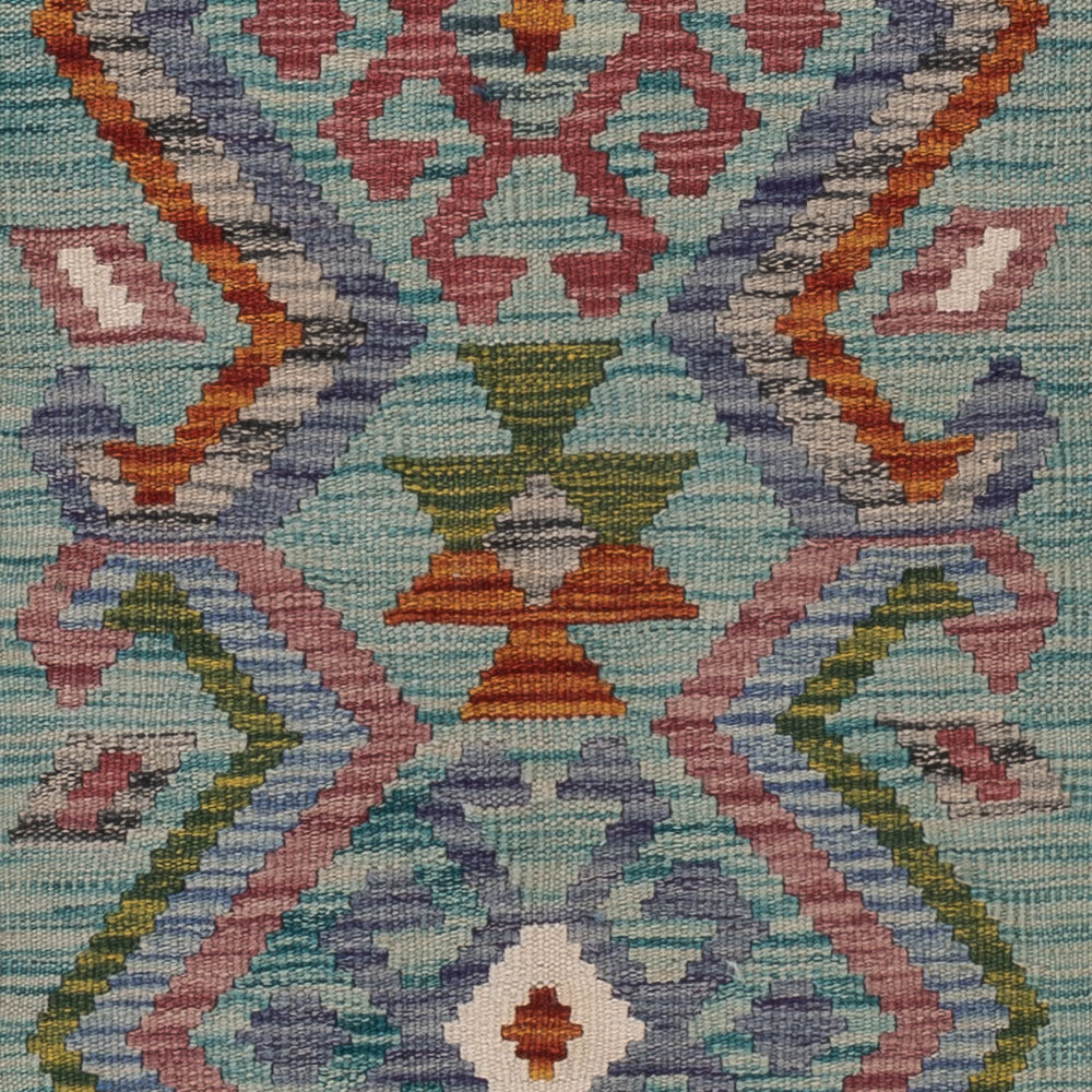 Läufer Kelim - Splash - 195 x 65 cm - mehrfarbig