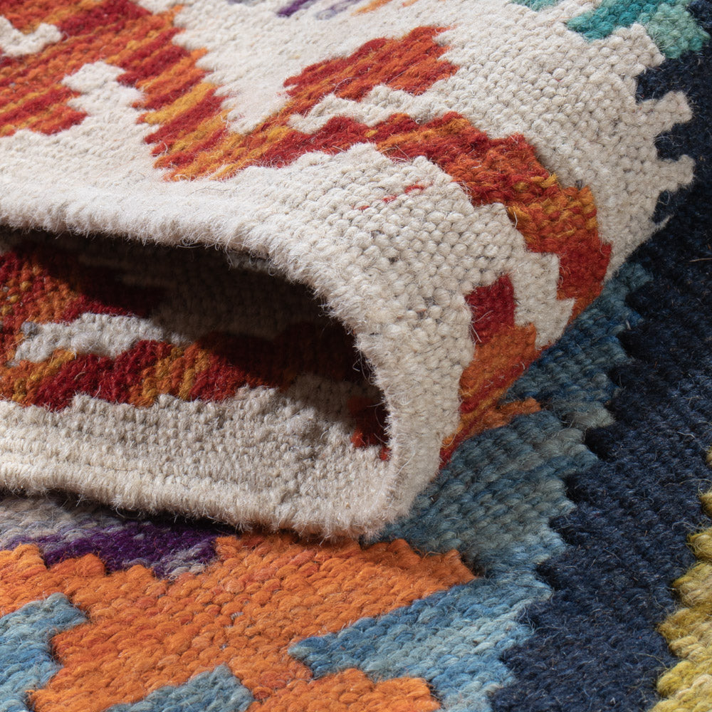 Läufer Kelim - Splash - 210 x 66 cm - mehrfarbig