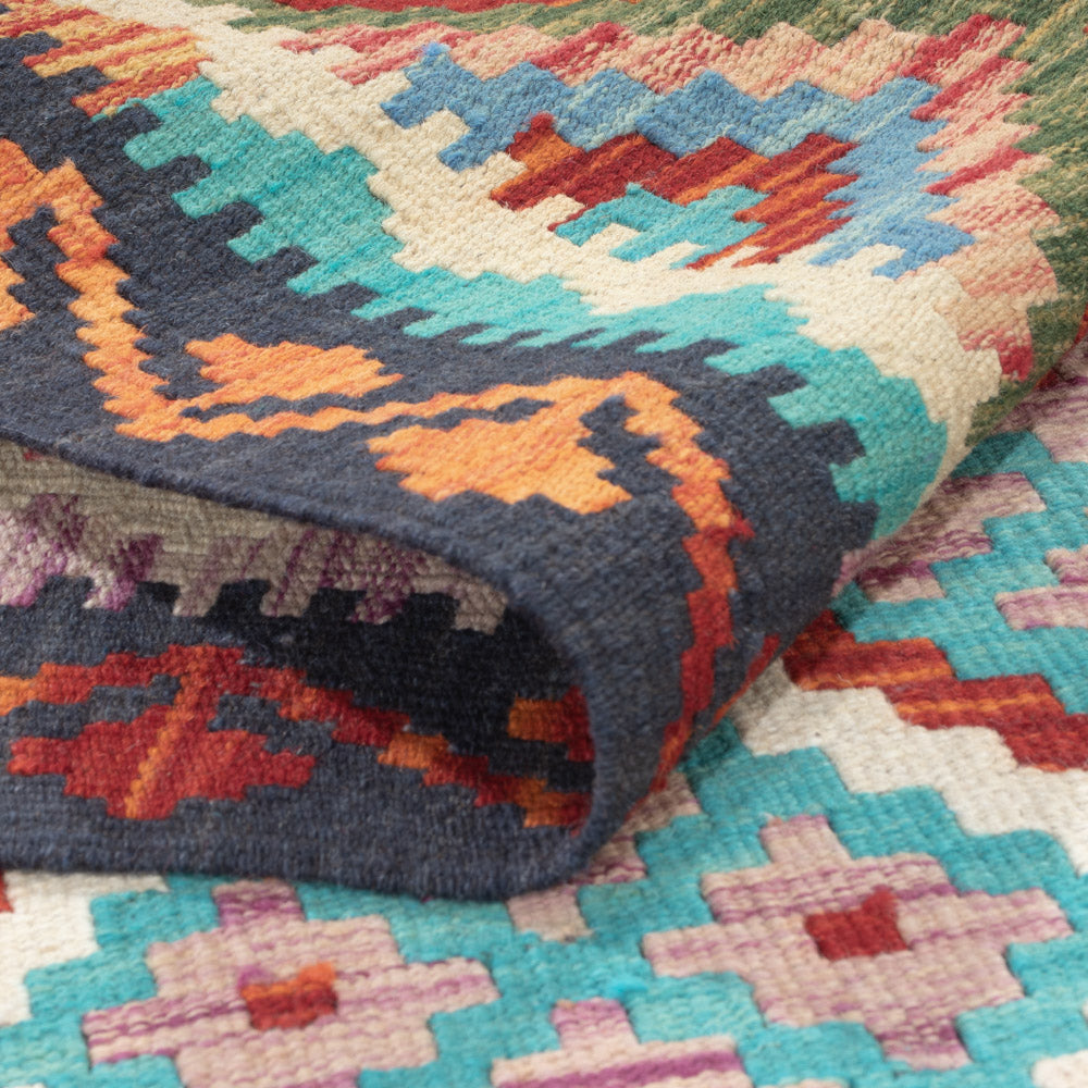 Läufer Kelim - Splash - 193 x 79 cm - mehrfarbig