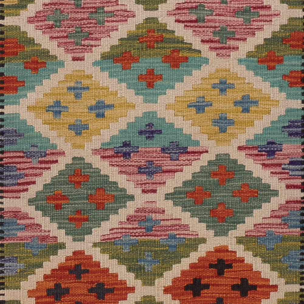 Läufer Kelim - Splash - 196 x 65 cm - mehrfarbig