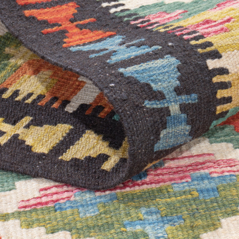 Läufer Kelim - Splash - 196 x 65 cm - mehrfarbig