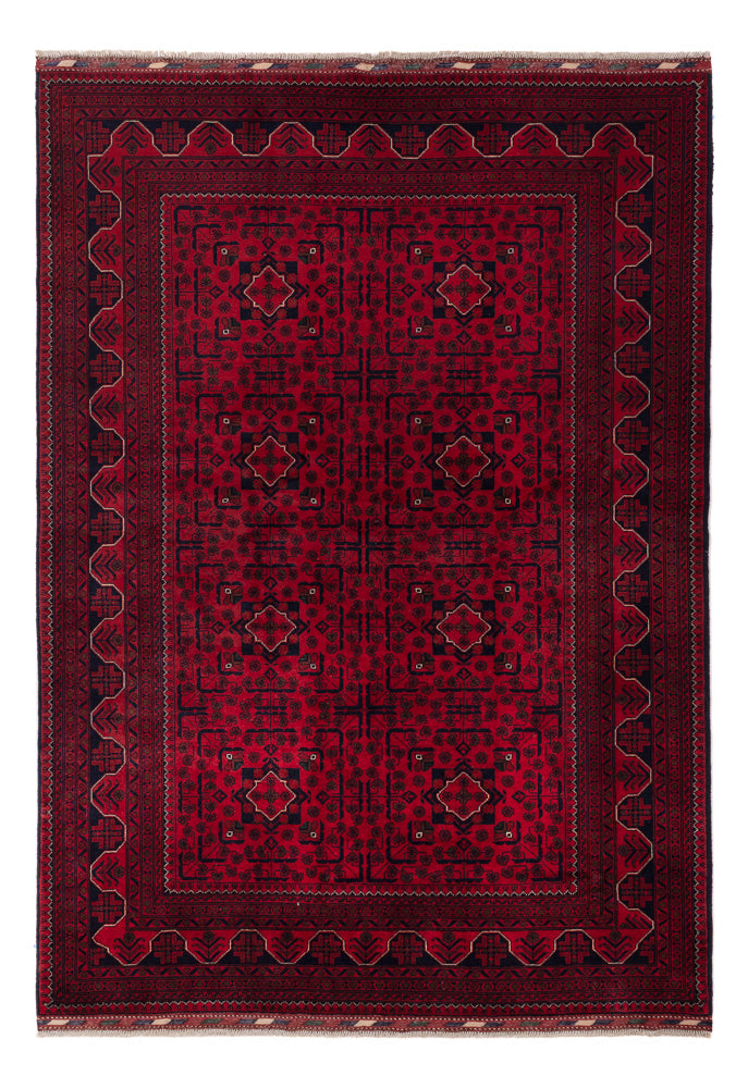 Afghan Teppich - Kunduz - 235 x 167 cm - dunkelrot