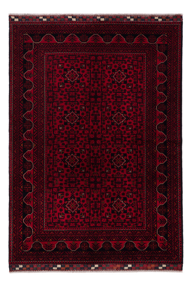 Afghan Teppich - Kunduz - 234 x 163 cm - dunkelrot