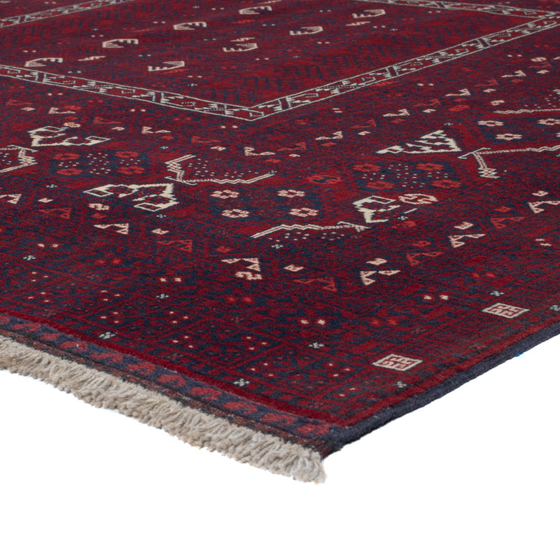 Afghan Teppich - 242 x 166 cm - dunkelrot